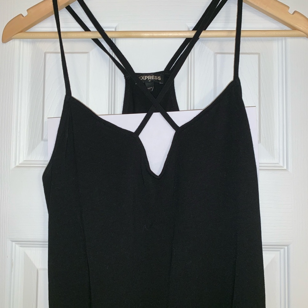 SOLD Black Strappy Bodysuit Sz Large